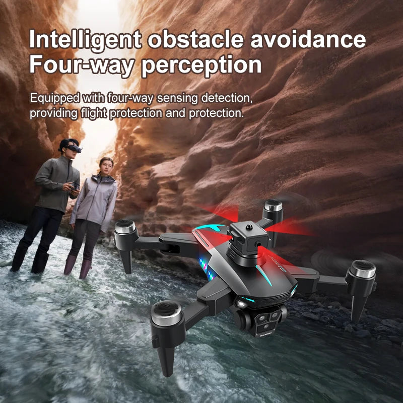 KY605S RC Drone With Screen 8K Professinal Three Camera Aerial Brushless Light Flow Intelligent Obstacle Avoidance RC Quadcopter