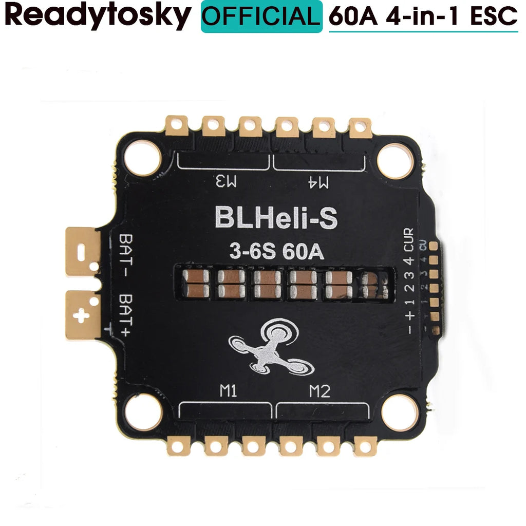 60A BLHELI_S 4IN1 3-6S Brushless ESC 30.5*30.5mm For F405 / F7 / F722 / F4 Flight Control RC FPV Racing Drone