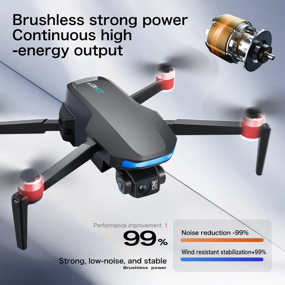 S-X1 New 5G GPS 8K HD EIS Cameras Drone with Screens 3-Axis Anti-shake Gimbal 8K Aerial Brushless Drones RC Quadcopters Mini UAV