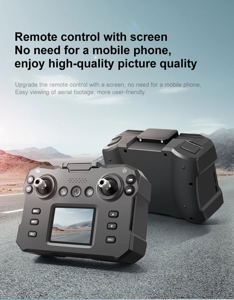 KY605S RC Drone With Screen 8K Professinal Three Camera Aerial Brushless Light Flow Intelligent Obstacle Avoidance RC Quadcopter