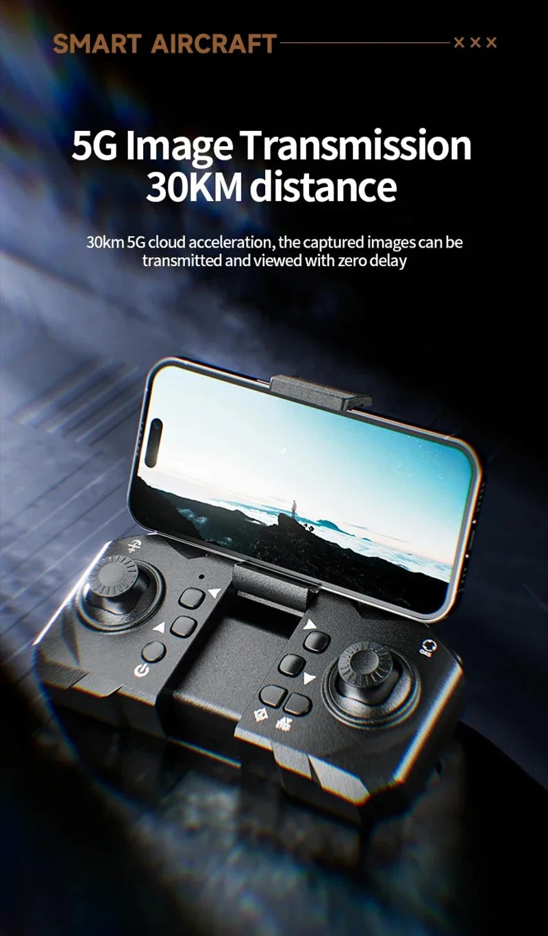 M5 Drone Professional 8K Wide-Angle HD Triple Camera WiFi FPV Height Hold RC Drone Aircraft Quadrotor Adult Children's Toys Gift