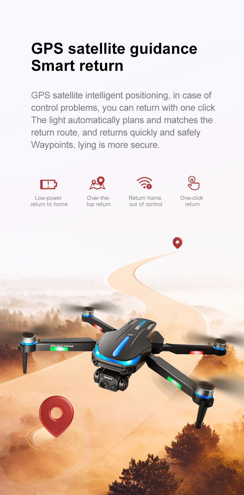 RG806 MAX Drone 8K HD Dual Cameras 5G GPS Aerial Photography 360° Obstacle Avoidance Live Video Security Surveillance Quadcopter