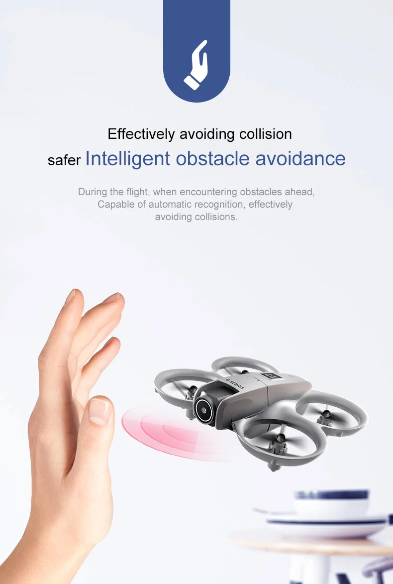 NEW D16 RC Drone Mini Optical Flow Obstacle Avoidance 180 ° Electrically Adjustable 8K Dual Camera Remote-controlled Quadcopters