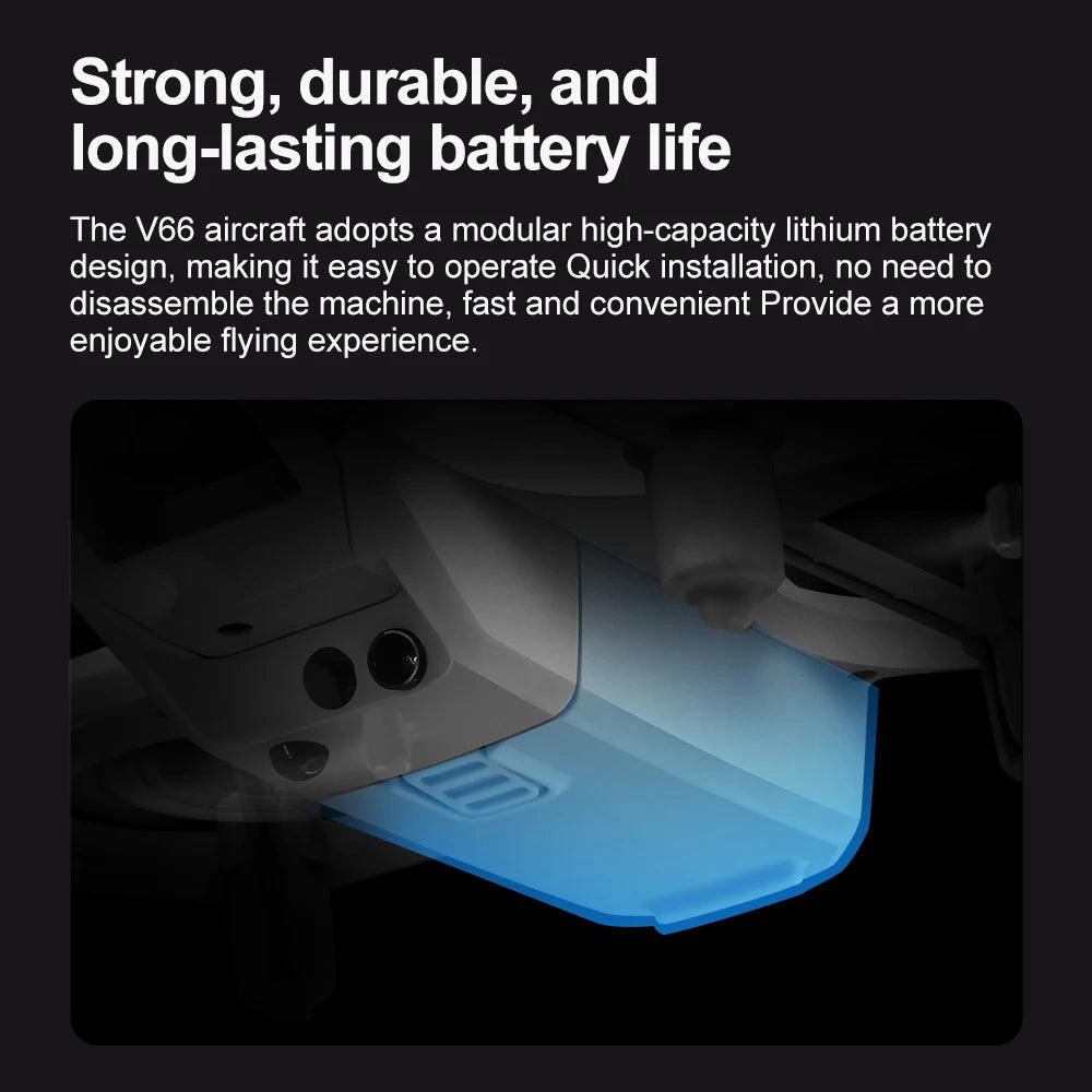 V66 Mini Drone 4K Profession HD Wide Angle Camera WiFi FPV RC Dron Height Keep Helicopter Foldable Quadcopter Kids Toys Gift 4DR