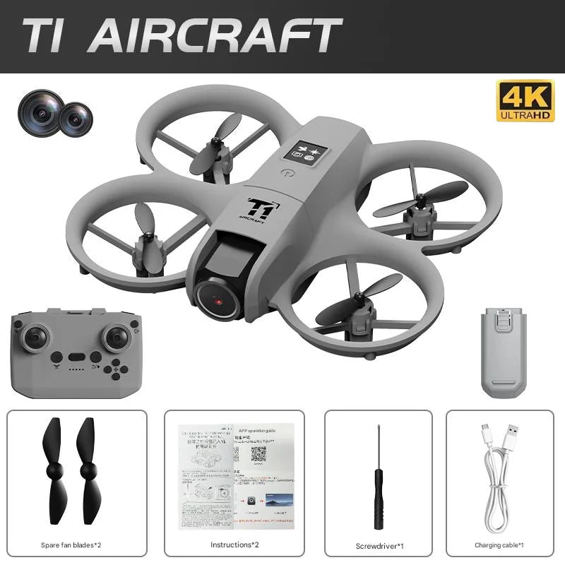 New T1 Professional Drone 8K HD Wide-Angle Camera WiFi FPV Height Hold Foldable RC Drone Quadrotor Helicopter Toy Holiday Gifts