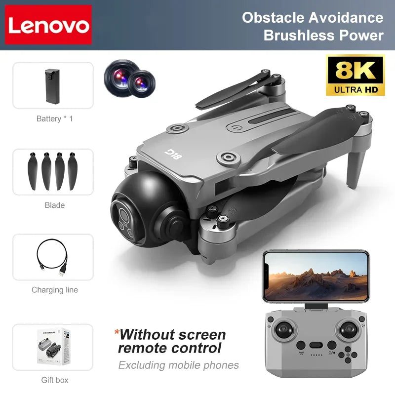 Lenovo D18 Drone 8K Aerial HD Dual Camera Photography Intelligent Obstacle Avoidance Brushless Power 5G WIFI GPS Return VR Drone