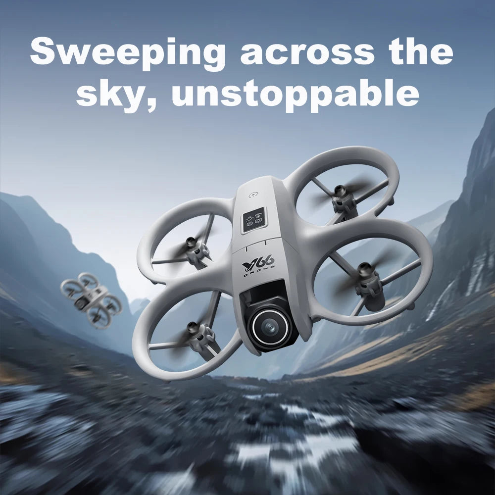 V66 Mini Drone 4K Profession HD Wide Angle Camera WiFi FPV RC Dron Height Keep Helicopter Foldable Quadcopter Kids Toys Gift 4DR