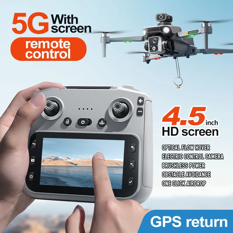 New K19 MAX GPS Drone Professional 8K Camera Aerial FPV Brush Avoiding Obstacle with Large Screen Remote Control Folding Drone