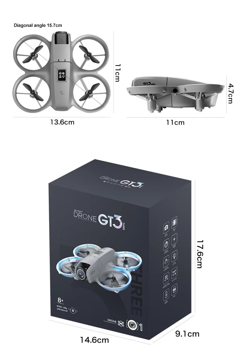 Gt3 Mini Drone 8k Camera 180° ESC Optical Flow Positioning WIFI Aerial Photography Remote Control Aircraft G - safe Drone Toy GiftCloudrixCloudrix14:691GT3-4K-1B35517436GT3 - 4K - 1BGt3 Mini Drone 8k Camera 180° ESC Optical Flow Positioning WIFI Aerial Photography Remote Control Aircraft G - safe Drone Toy Gift