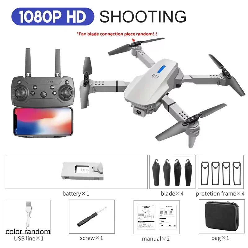 KBDFA 2025 E88 Professional Wide Angle RC Dron HD 4K Camera Mode Foldable Helicopter Aircraft Quadcopter Drone Kid Gift ToysCloudrixCloudrix14:101080P-Grey-1B318801881080P - Grey - 1BKBDFA 2025 E88 Professional Wide Angle RC Dron HD 4K Camera Mode Foldable Helicopter Aircraft Quadcopter Drone Kid Gift Toys