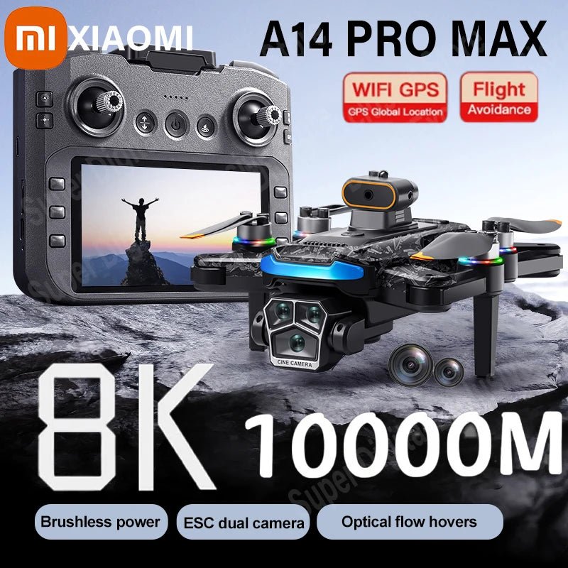 Xiaomi A14 Pro Max Drone Aerial 8K HD Dual - Camera 5G WIFI GPS Brushless Motor Optical Flow Obstacle Avoidance RC Drone 10000MCloudrixCloudrix14:294K Dual 1B963924444K Dual 1BXiaomi A14 Pro Max Drone Aerial 8K HD Dual - Camera 5G WIFI GPS Brushless Motor Optical Flow Obstacle Avoidance RC Drone 10000M